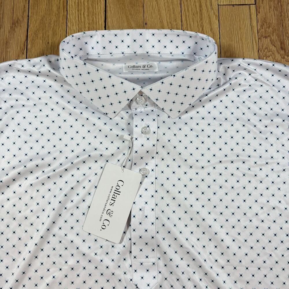 NWT Collars and Co Men’s Size 3XL Relaxed Fit Dress Collar Polo Shirt Pattern